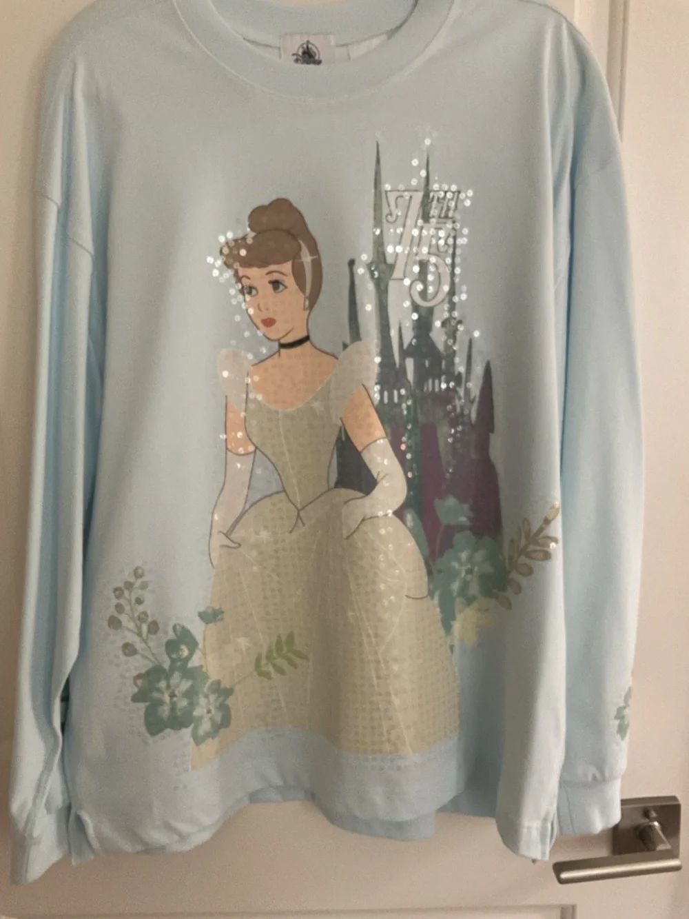 2025 Disney Parks Cinderella 75th Anniversary Long Sleeve Shirt W/ Sequins - Picture 3 of 7